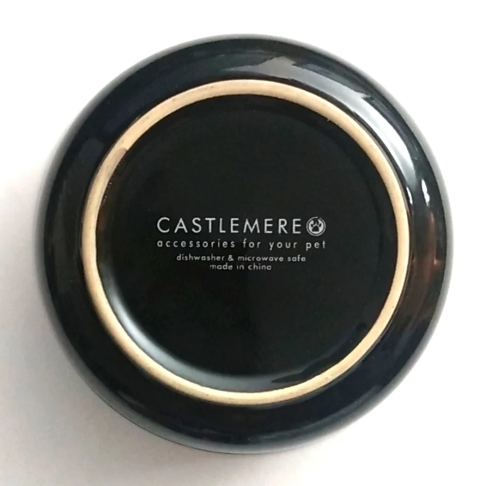CASTLEMERE CREATIONS URBAN PAWS HANDPAINTED DOG DISH WATER BOWL